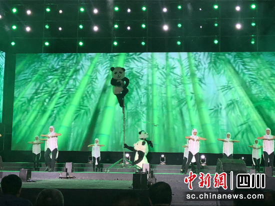 乐至第十届国际烧烤美食文化旅游节开幕演出。吴平华 摄