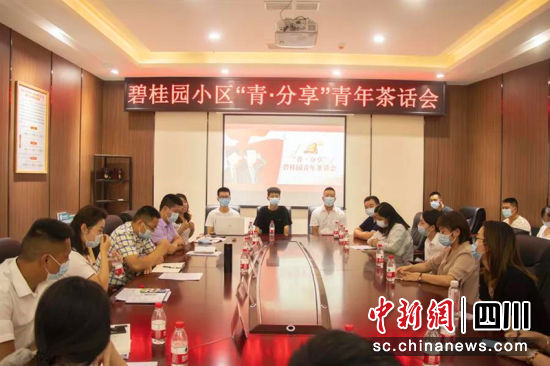  碧桂园小区团支部在小区组织召开“青・分享”青年茶话会。